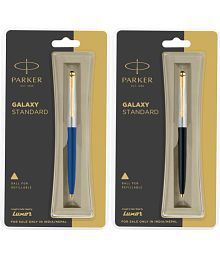 Parker Galaxy Std Multicolor Gt Ball Pen (Pack Of 2, Blue)