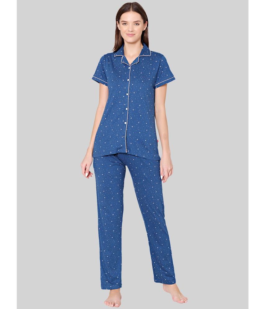     			Bodycare - Blue Cotton Women's Nightwear Nightsuit Sets ( Pack of 1 )