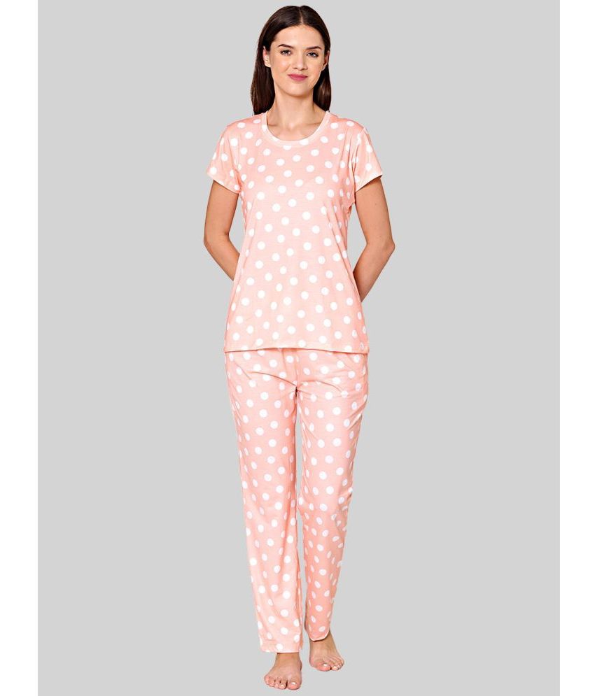     			Bodycare - Peach Spandex Women's Nightwear Nightsuit Sets ( Pack of 1 )