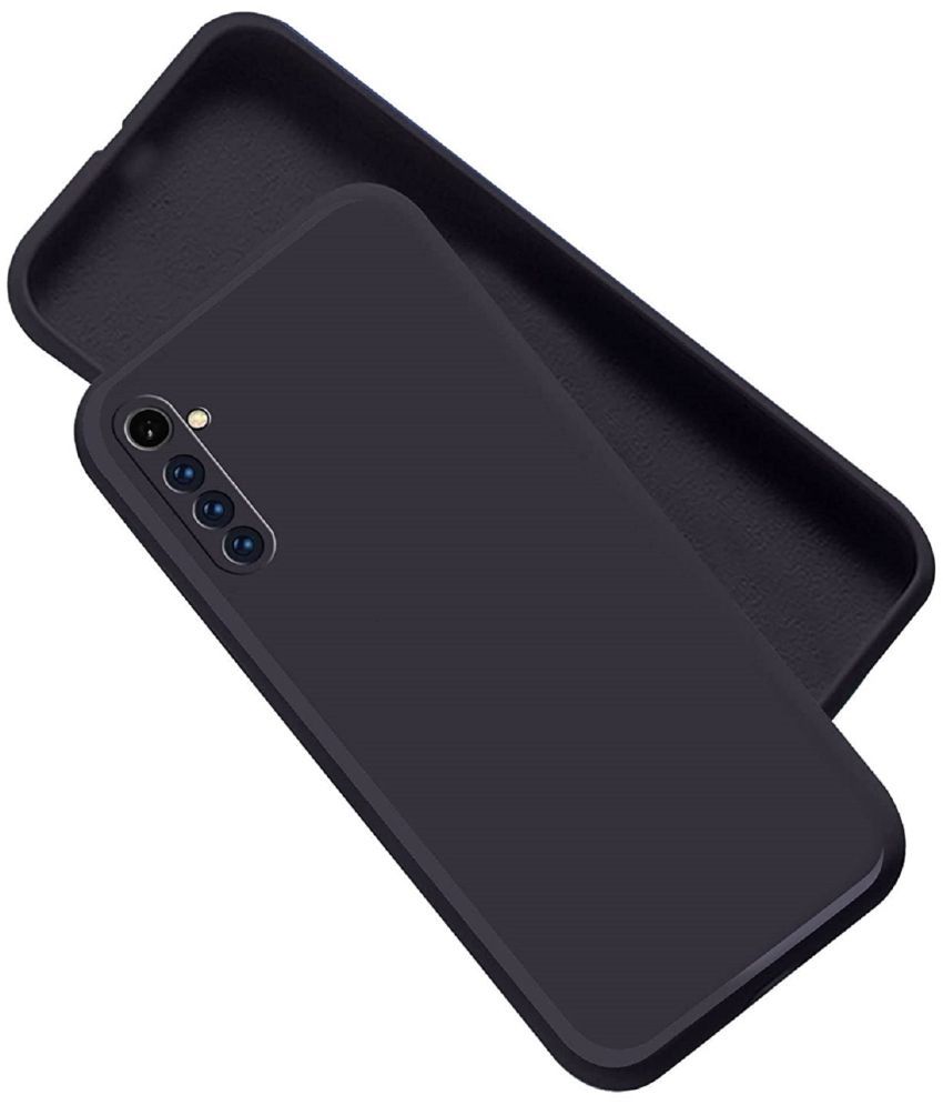     			Case Vault Covers - Black Silicon Plain Cases Compatible For Realme 6 ( Pack of 1 )