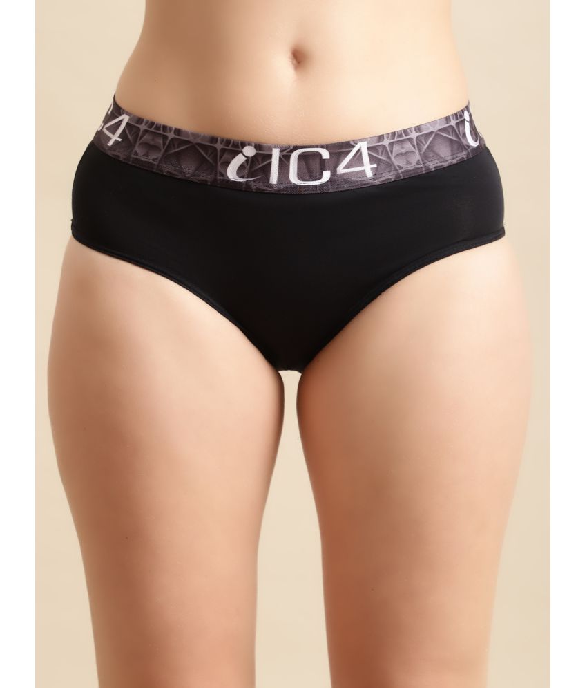     			IC4 - Black Hipster Polyester Solid Women's Hipster ( Pack of 1 )