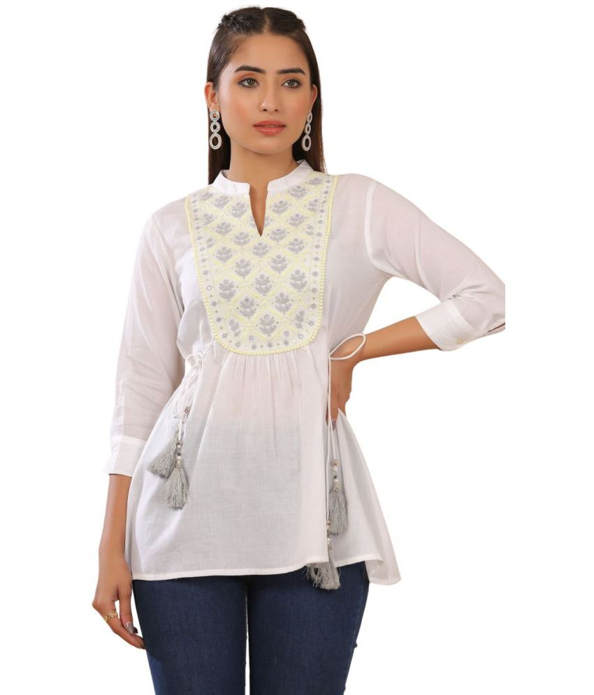     			Juniper - White Cotton Blend Women's Tunic ( Pack of 1 )