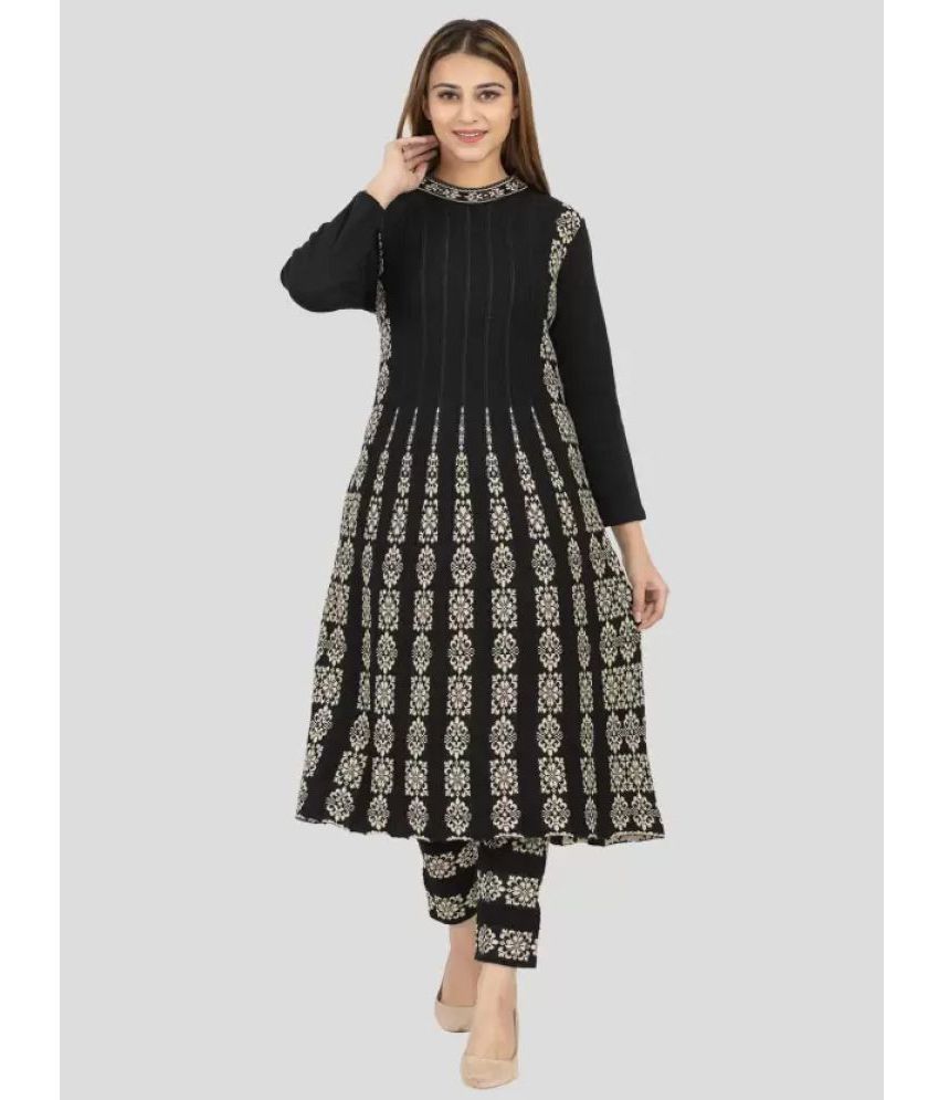     			MAGKNIT - Black Woollen Women's A-line Kurti ( Pack of 1 )