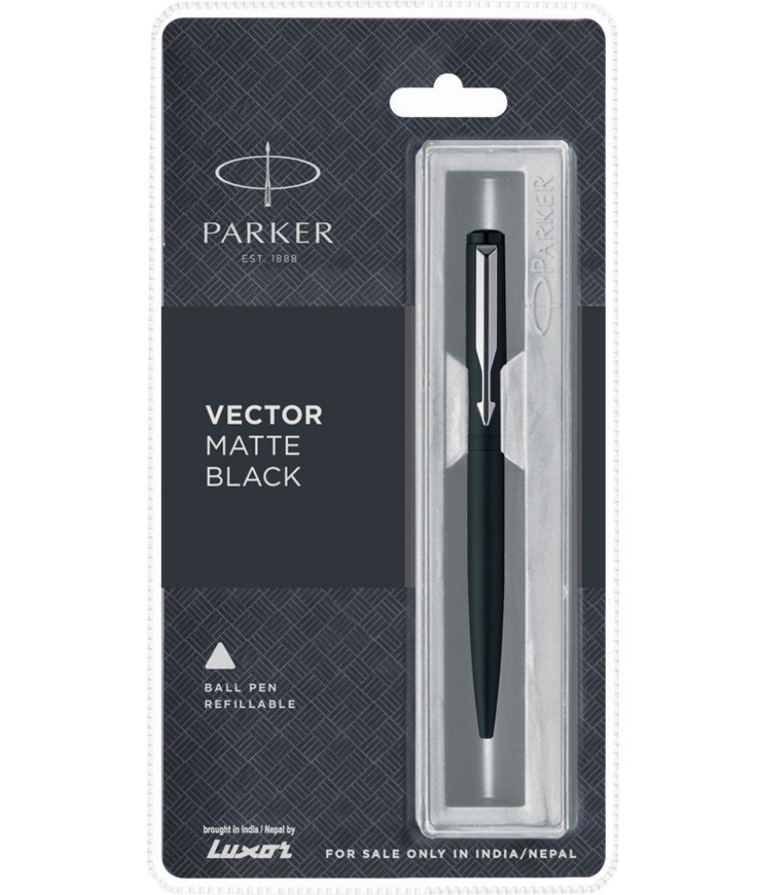     			Parker Vector Matte Black Chrome Trim Ball Pen (Black)