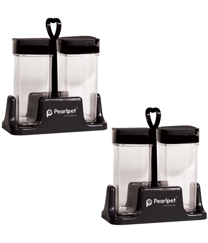     			PearlPet - Black Plastic Spice Container ( Set of 4 ) - 100ml ml