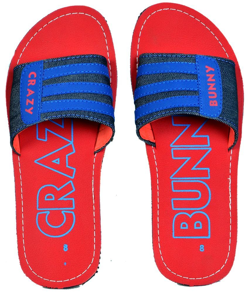     			Crazy Bunny - Red Men's Slide Flip Flop