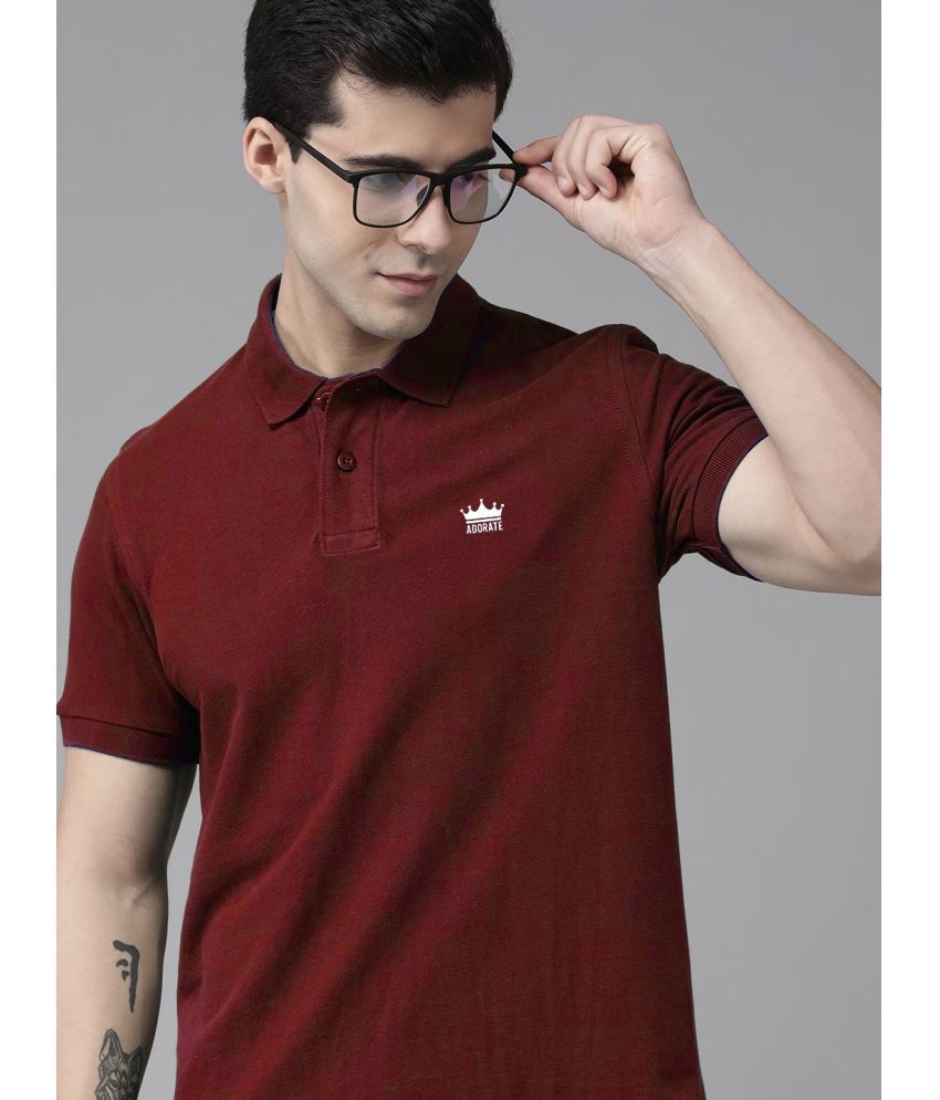     			ADORATE - Maroon Cotton Blend Regular Fit Men's Polo T Shirt ( Pack of 1 )