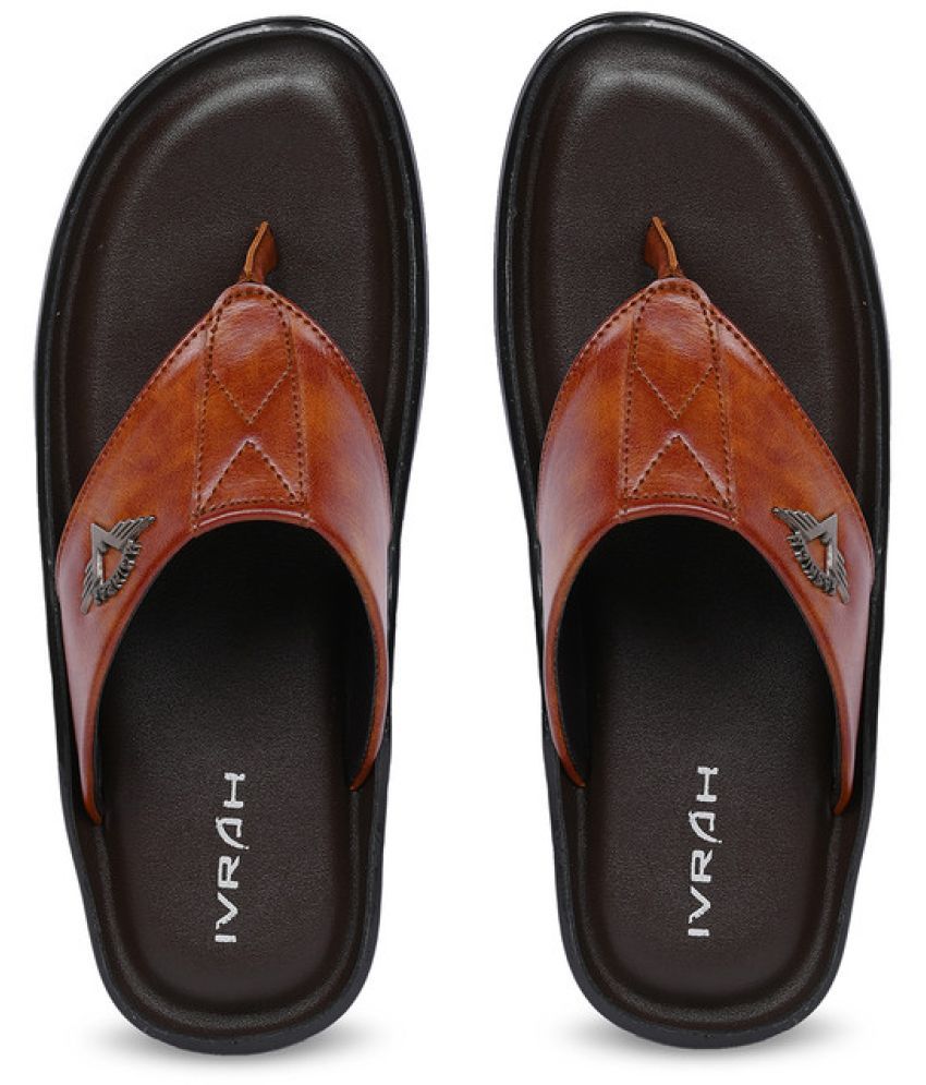     			IVRAH - Tan Men's Leather Slipper