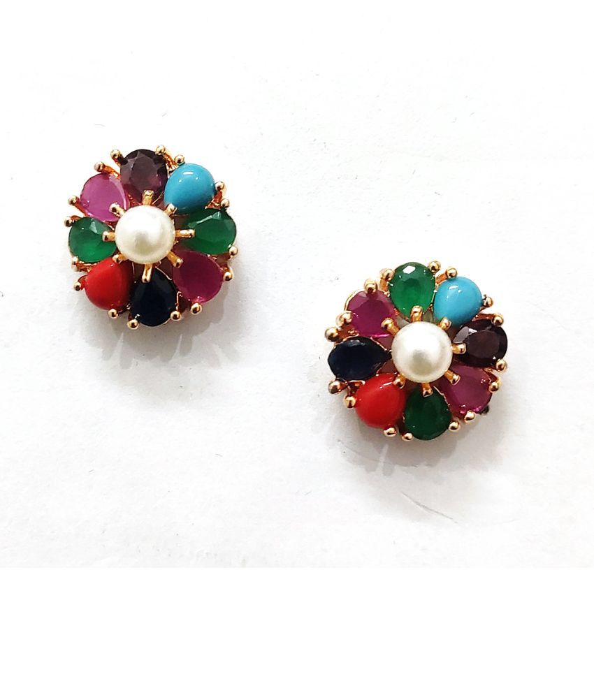     			Jewels Corner - Multicolor Stud Earrings ( Pack of 1 )