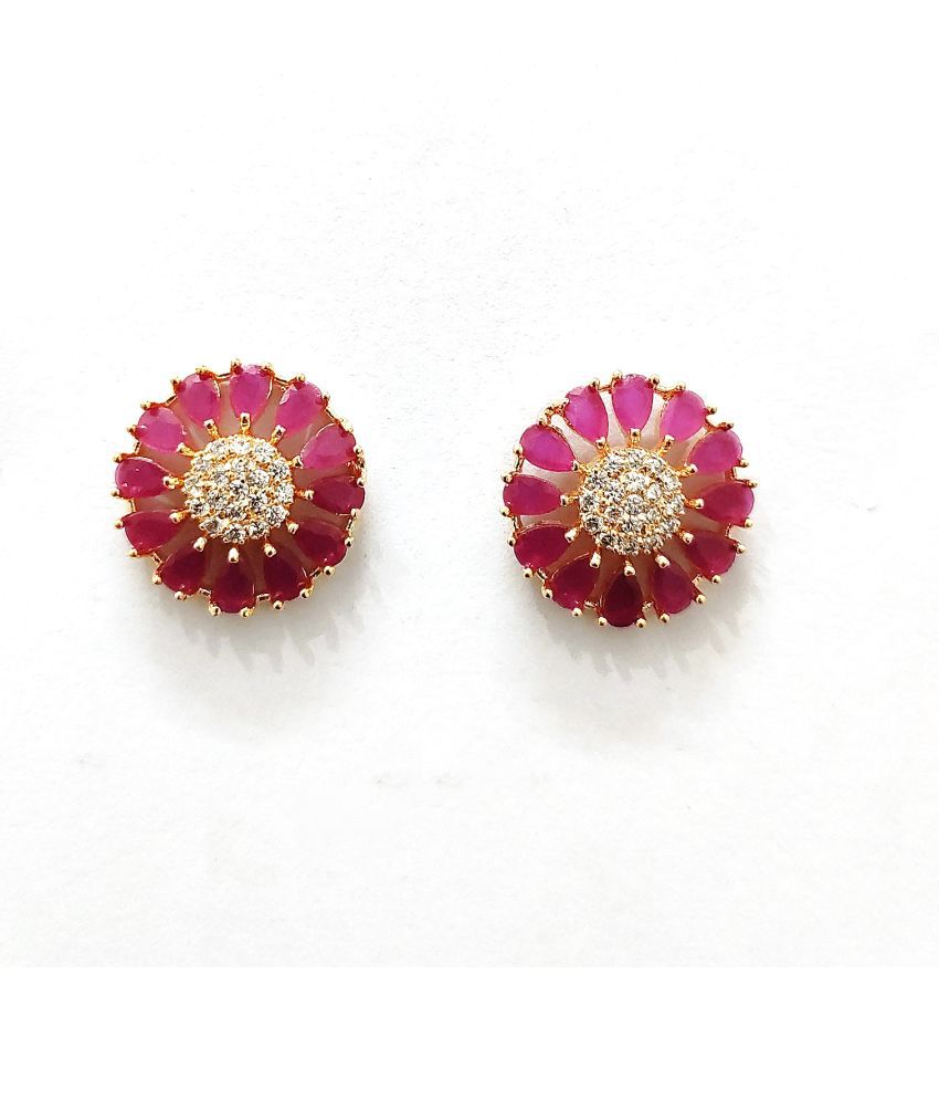     			Jewels Corner - Red Stud Earrings ( Pack of 1 )