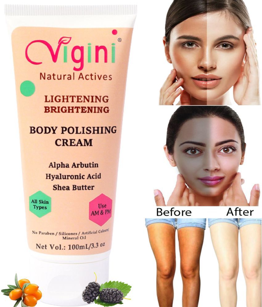     			Vigini Skin Whitening Lightening Body Polishing Glow DTan Goree Cream Pack of 2