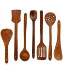 erum - Brown Wood Mixing Spatula ( Pack of 7 )