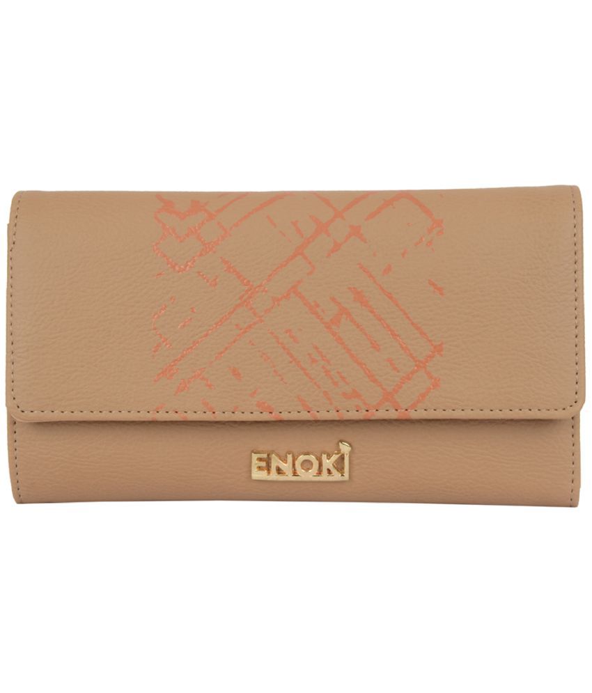     			Enoki - Faux Leather Beige Women's Regular Wallet ( Pack of 1 )