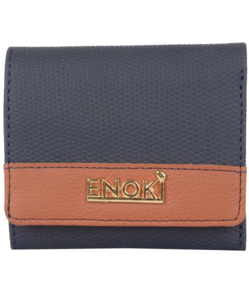     			Enoki - Faux Leather Blue Women's Three fold Wallet ( Pack of 1 )