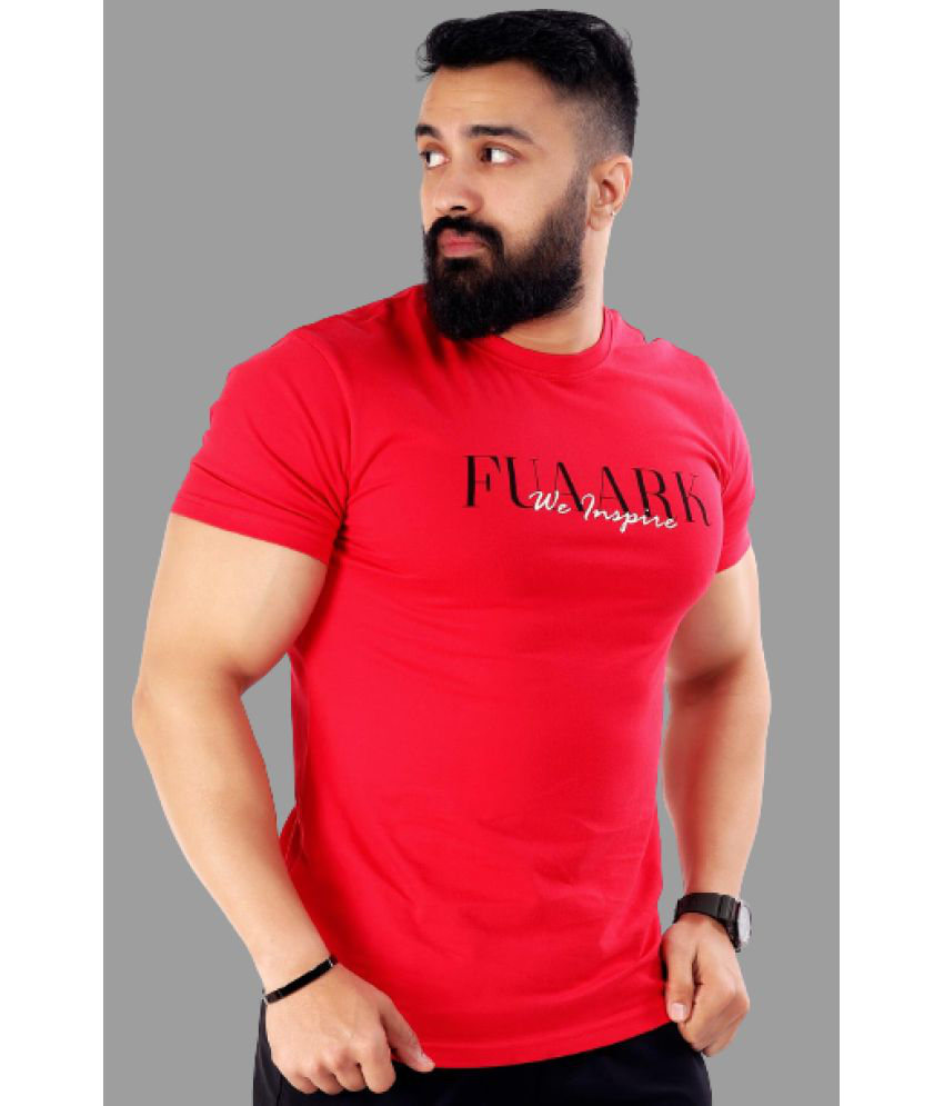     			Fuaark - Red Cotton Slim Fit Men's Sports T-Shirt ( Pack of 1 )