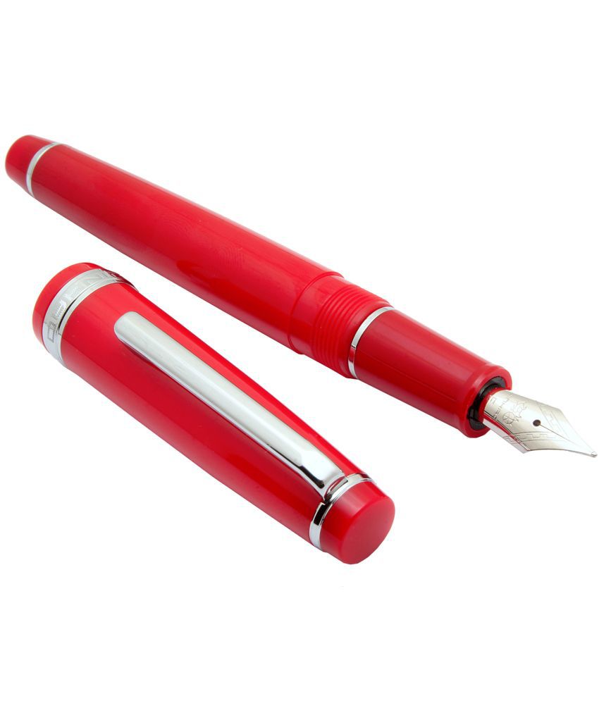     			Srpc Jinhao 82 Red Resin Acrylic Fountain Pen Fine Nib Chrome Trims