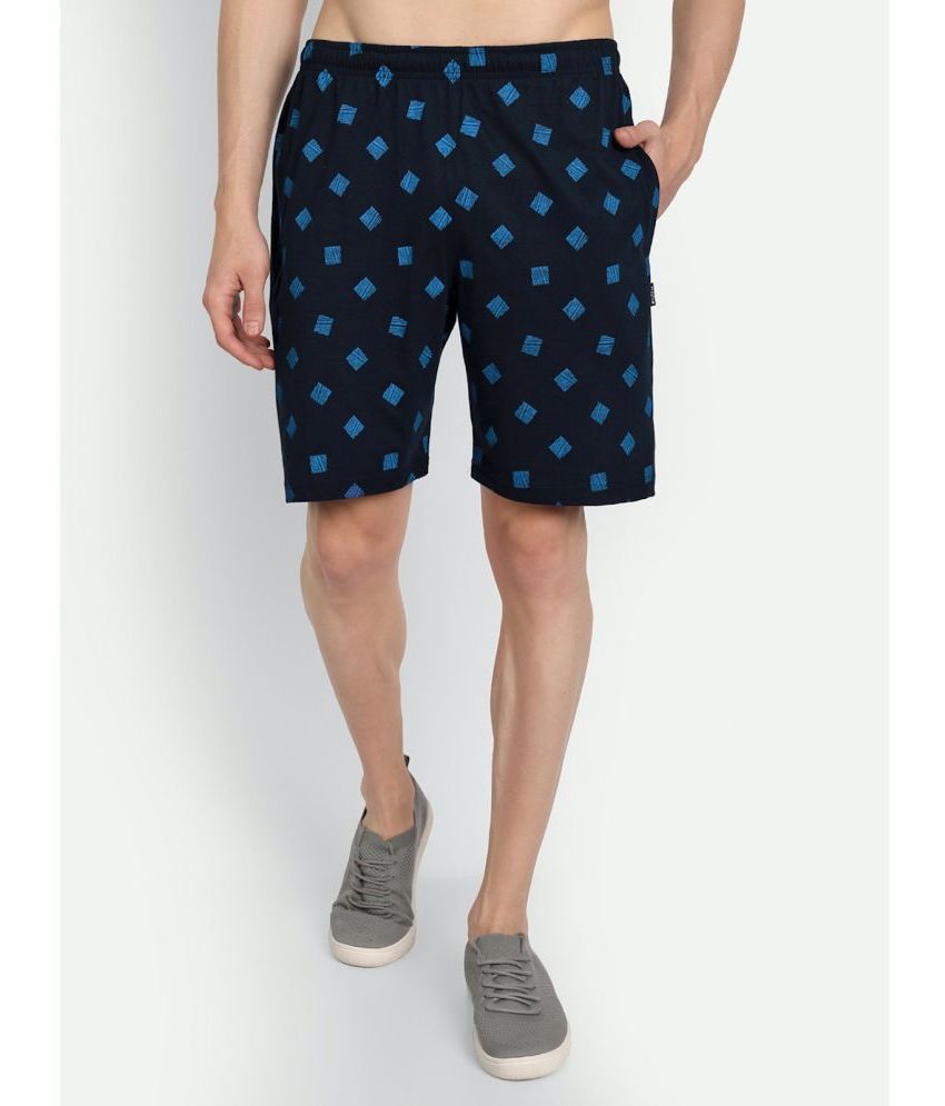     			Zeffit - Navy Cotton Blend Men's Shorts ( Pack of 1 )