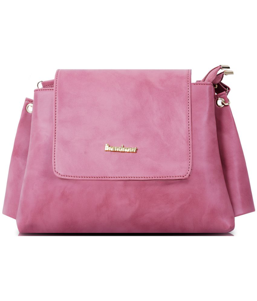     			Brandroot - Pink PU Sling Bag