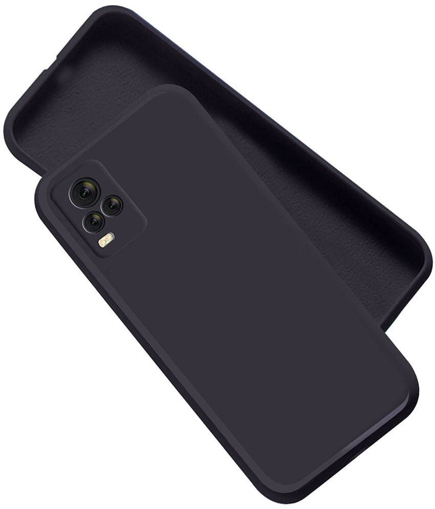     			Case Vault Covers - Black Silicon Plain Cases Compatible For Vivo Y73 ( Pack of 1 )