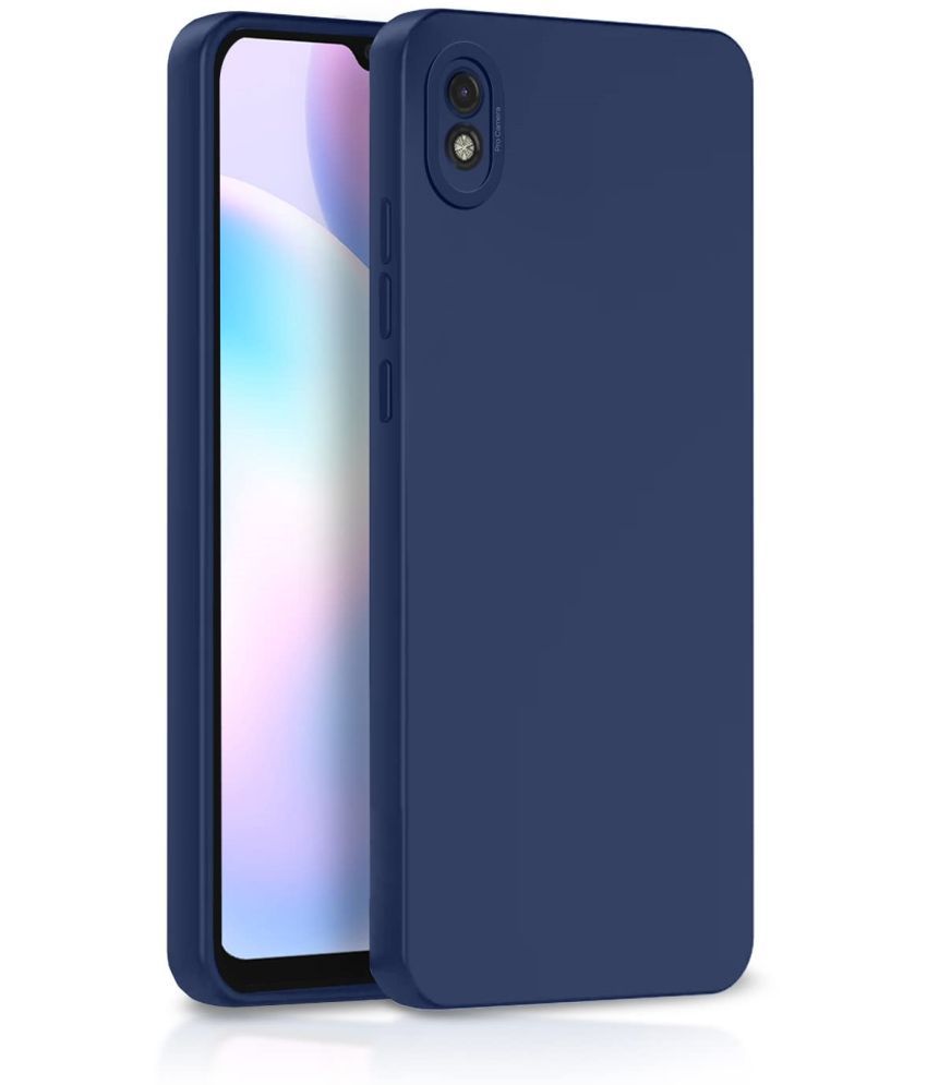     			Case Vault Covers - Blue Silicon Plain Cases Compatible For Redmi 9A sport ( Pack of 1 )