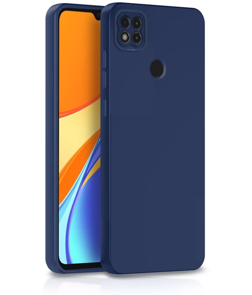     			Case Vault Covers - Blue Silicon Plain Cases Compatible For Xiaomi Redmi 9 Activ ( Pack of 1 )