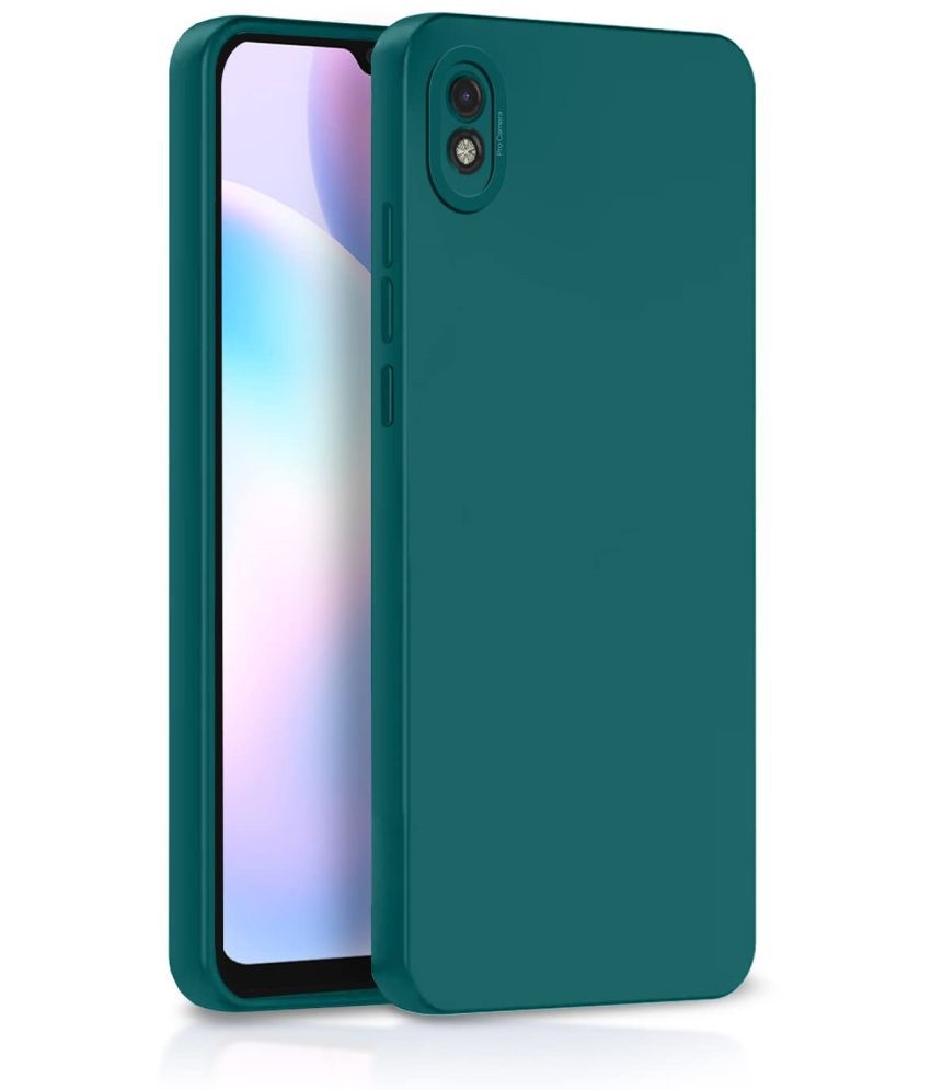     			Case Vault Covers - Green Silicon Plain Cases Compatible For Redmi 9A sport ( Pack of 1 )