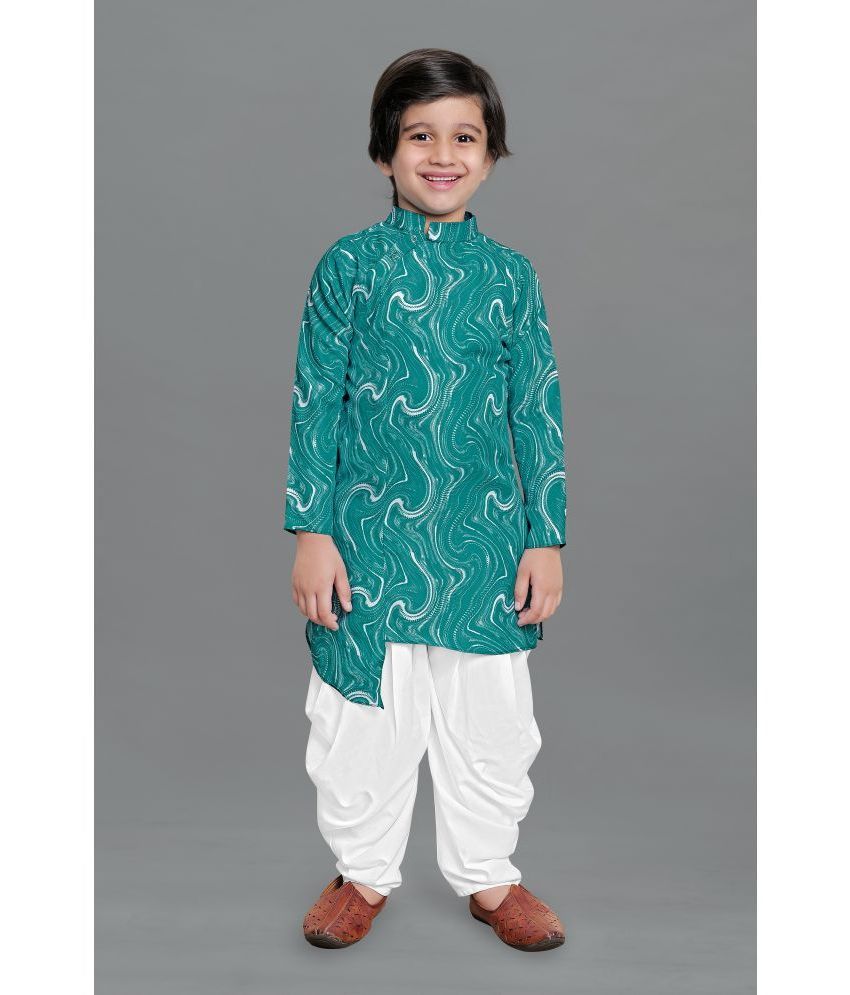     			Fashion Dream - Green Polyester Boys Kurta With Dhoti ( Pack of 1 )