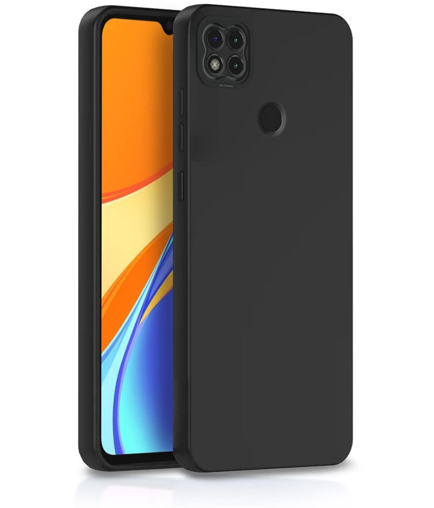     			ZAMN - Black Silicon Plain Cases Compatible For Xiaomi Redmi 9C ( Pack of 1 )