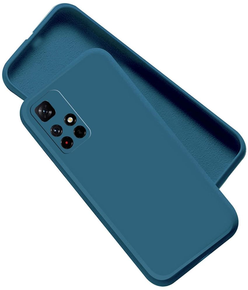     			ZAMN - Blue Silicon Plain Cases Compatible For Poco M4 Pro 5G ( Pack of 1 )