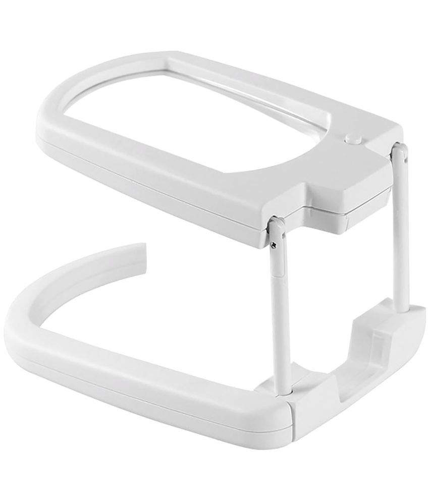     			3X 4-Function 8X5CM 2 LED Hand Free Magnifier Magnifying Glass