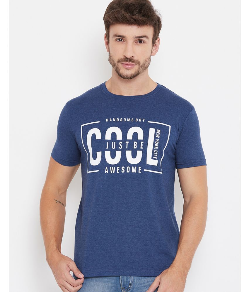     			BISHOP COTTON - Blue Cotton Blend Regular Fit Men's T-Shirt ( Pack of 1 )