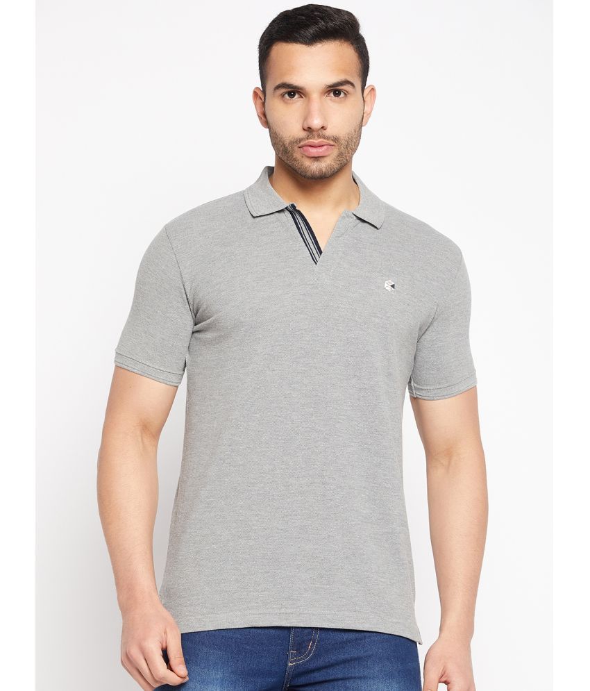     			Duke - Grey Cotton Blend Slim Fit Men's Polo T Shirt ( Pack of 1 )