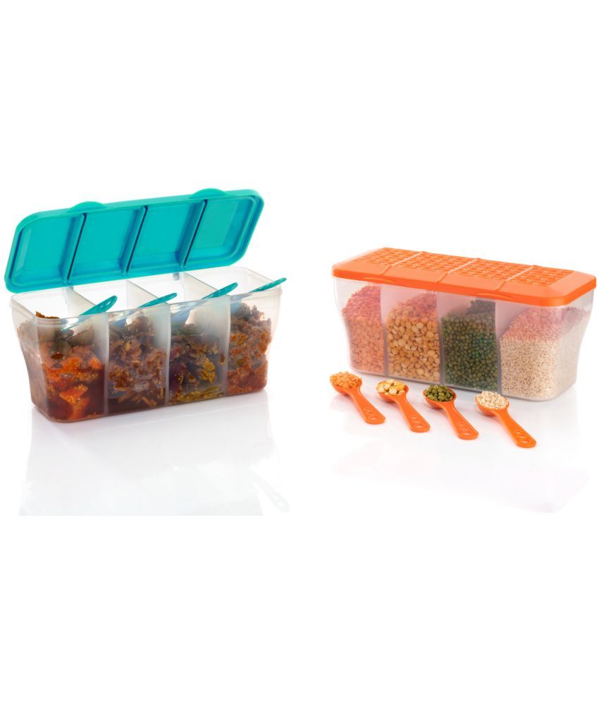     			OFFYX - Pickle container set PET Multicolor Spice Container ( Set of 2 )