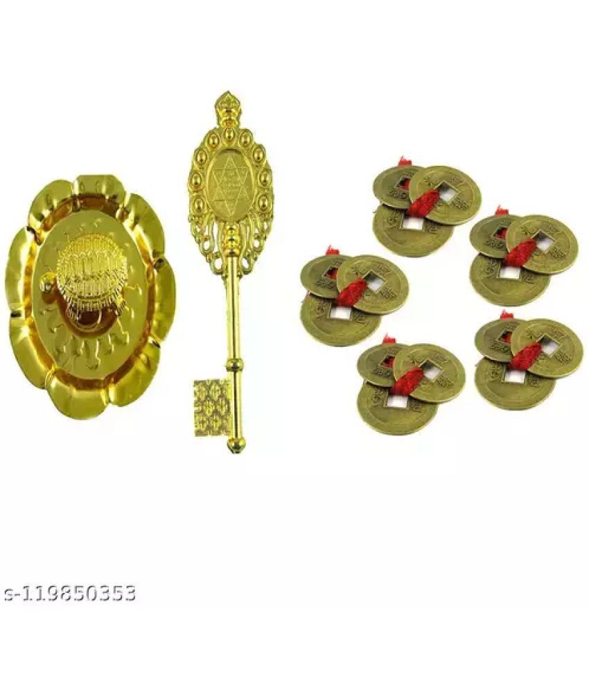     			HOMETALES - Kuber Kunji With Tortoise Plate and 15 Lucky coin Fengshui
