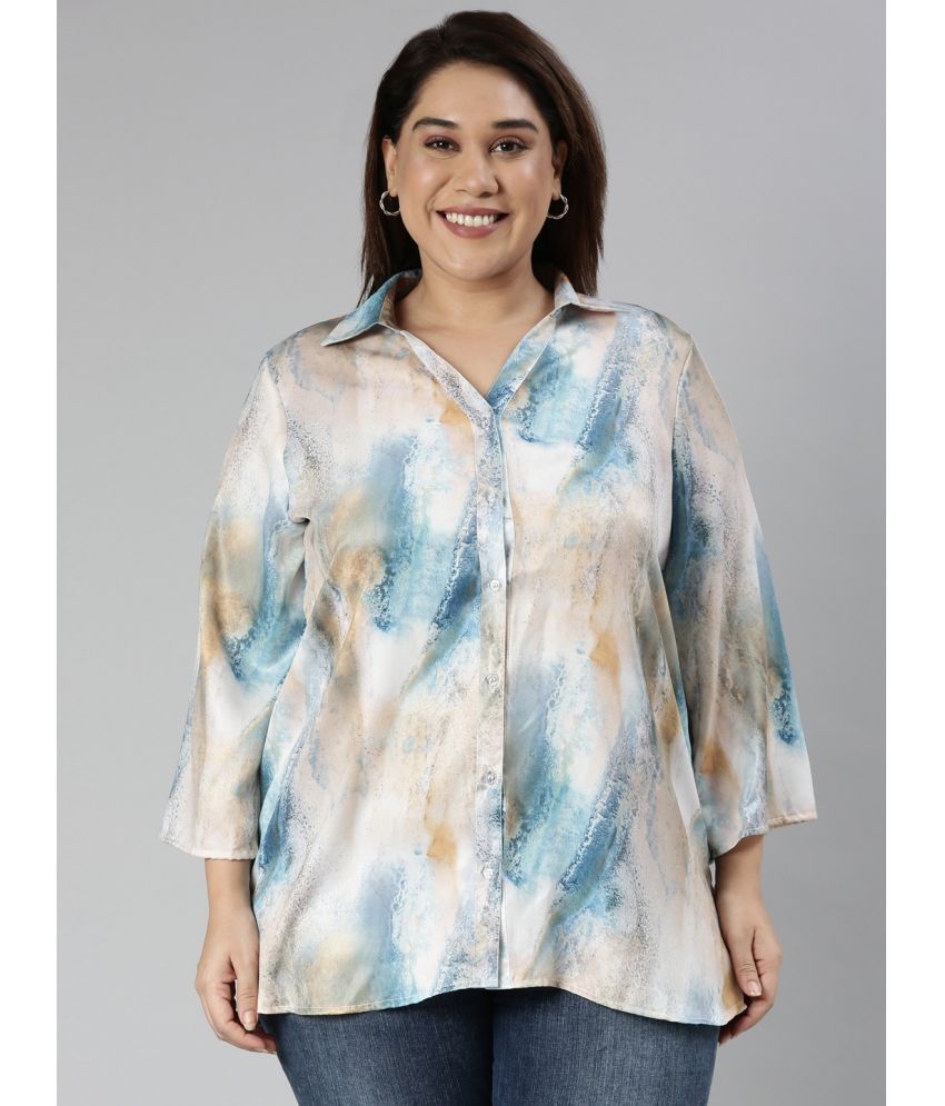     			TheShaili - Multi Color Satin Women's Shirt Style Top ( Pack of 1 )