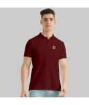 TAB91 Pack of 1 Cotton Blend Slim Fit Solid Half Sleeves Men's Polo T Shirt ( Maroon )