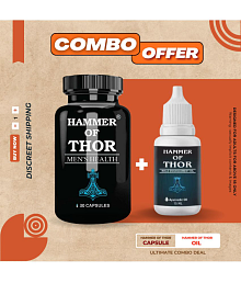 Hammer Of Thor Combo Pack of Capsules + Oil For Men (30 Capsules + 1 Oil)