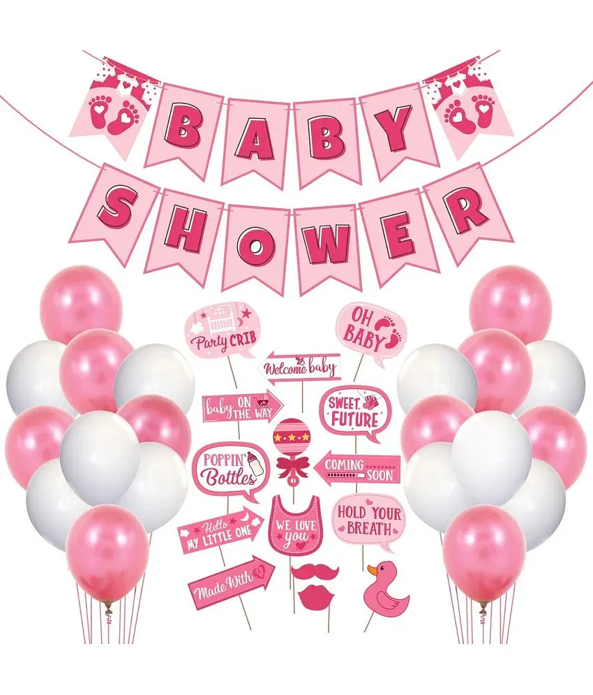 Zyozi Baby Shower Decorations Props Material Set-41 Pcs Banner, Photo Booth  Props and Balloons for,Maternity,Balloons Babyshower Mom to Be Photoshoot  Materials Products Items Supplies - Buy Zyozi Baby Shower Decorations Props  Material