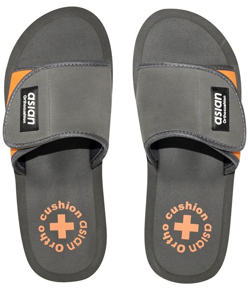     			ASIAN Light Grey Men's Slide Flip Flop