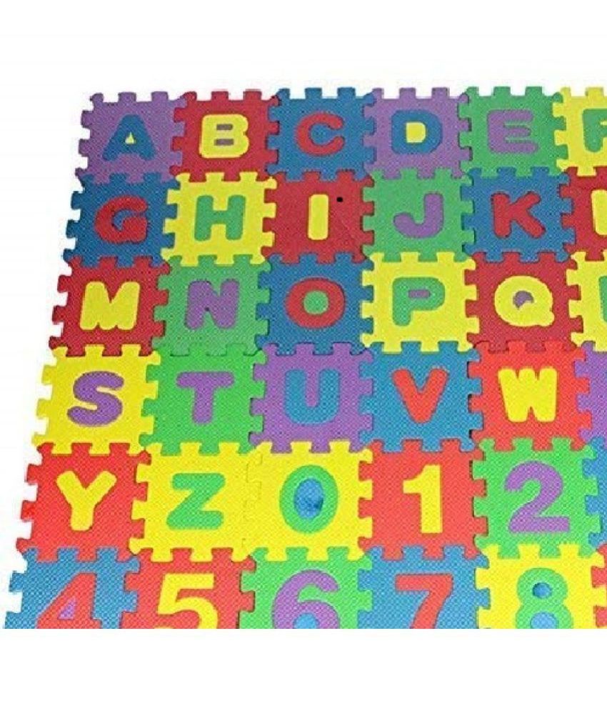     			AURAPURO VGTC0636 Pieces Mini Puzzle Foam Mat for Kids, Interlocking Learning Alphabet and Number Mat, Flooring Mat for Children & Toddlers for Baby Kids