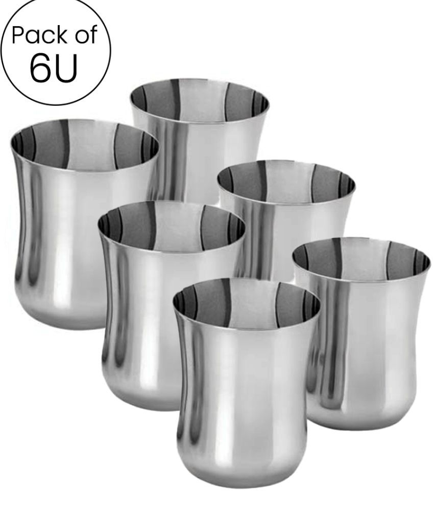     			HOMETALES Stainless Steel Glasses Set 320 ml, (6U)