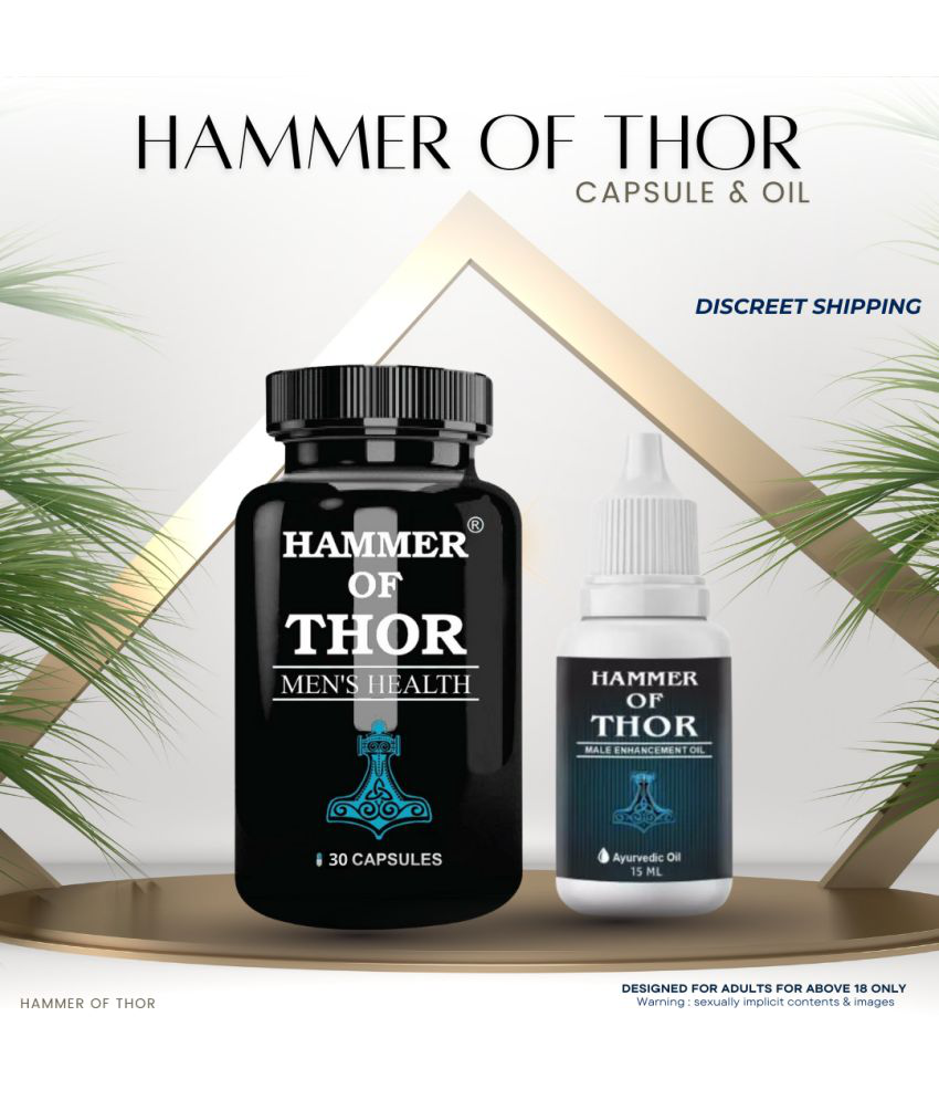     			Hammer Of Thor Combo Pack of Capsules + Oil For Men (30 Capsules + 15 Ml Oil)