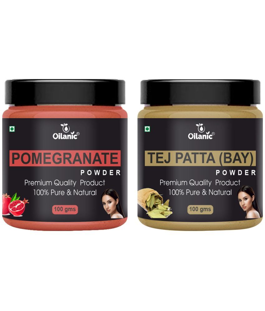     			Oilanic 100% Pure Pomegranate Powder & Tej Patta For Skincare Hair Mask 200 g Pack of 2