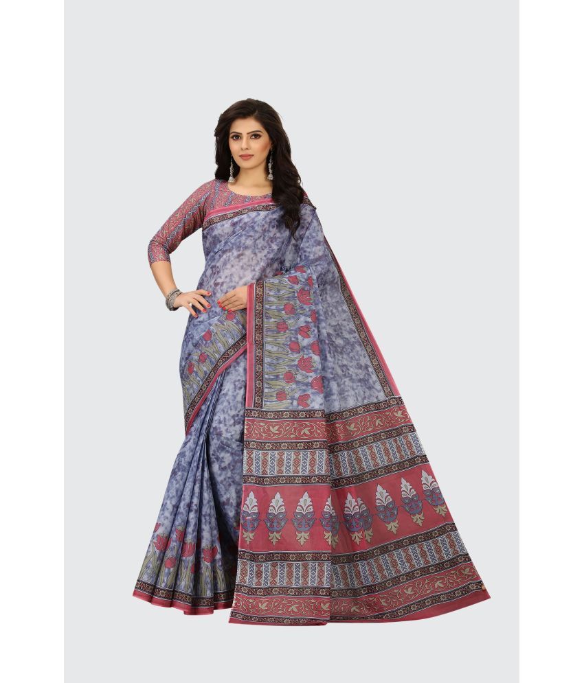     			SHANVIKA - Grey Cotton Saree With Blouse Piece ( Pack of 1 )