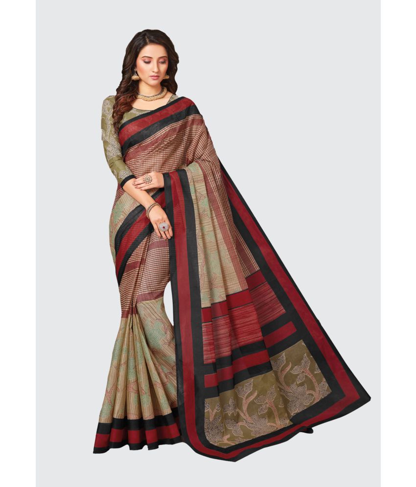     			SHANVIKA - Red Cotton Saree With Blouse Piece ( Pack of 1 )