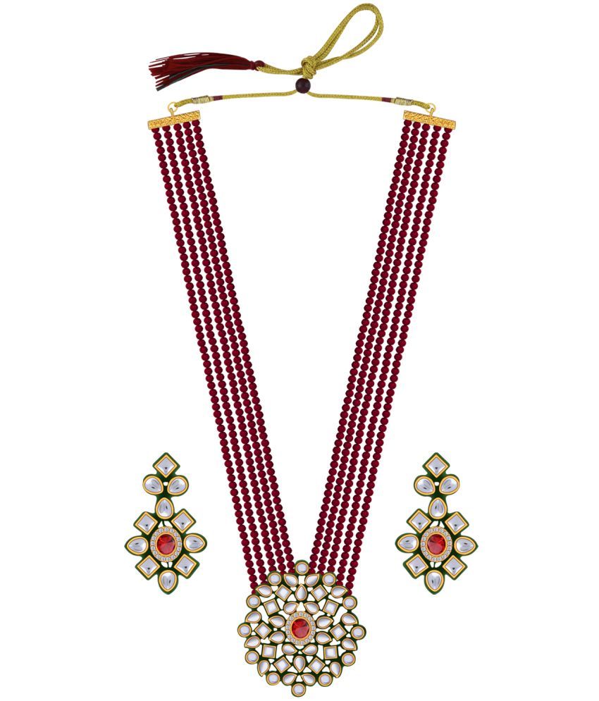     			Silver Shine - Red Alloy Necklace Set ( Pack of 1 )