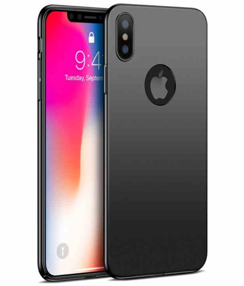     			Spectacular Ace - Black Silicon Plain Cases Compatible For Apple iPhone X ( Pack of 1 )