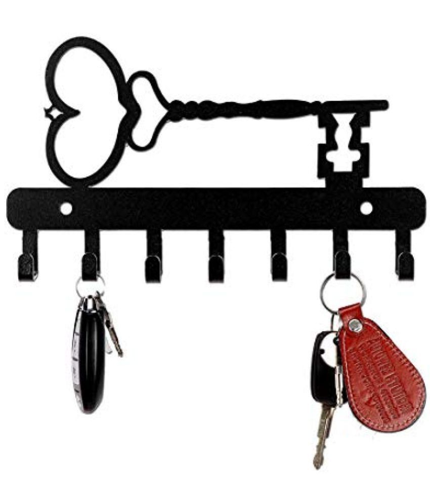     			Suveharts Black Stainless Steel Key Holder - Pack of 1