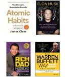 ( Combo of 4 Books ) Atomic habit & Elon Musk: Inventing the Future & Rich Dad Poor Dad & THE WARREN BUFFETT WAY( Paperback )