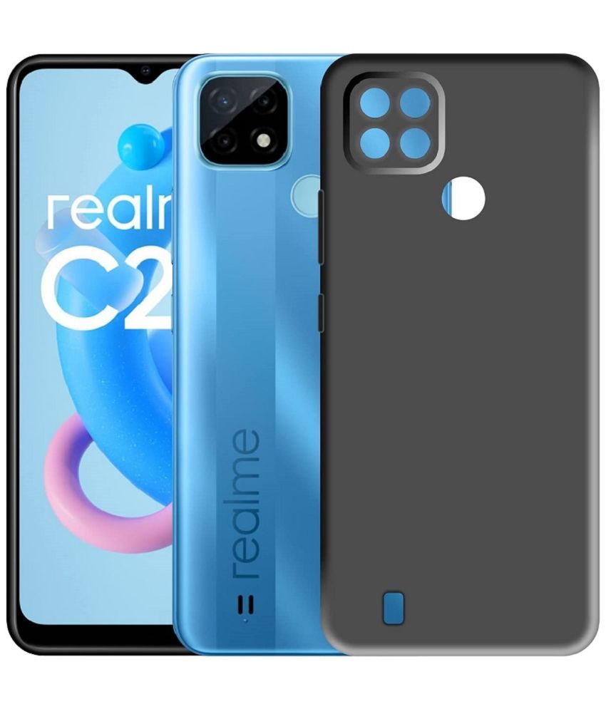     			Case Vault Covers - Black Silicon Plain Cases Compatible For Realme C21 ( Pack of 1 )